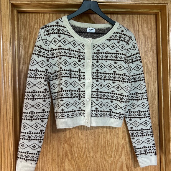 Button-Up Cropped Cardigan Sweater - Size M - Picture 1 of 4
